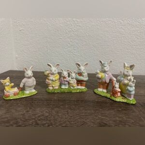 Porcelain Bunny Figurine Set